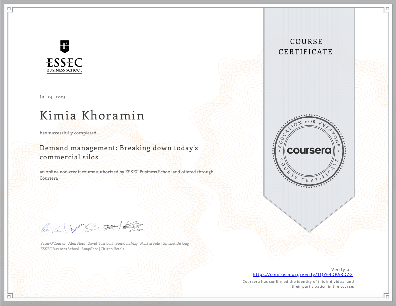 Food & Beverage Management Certificate
